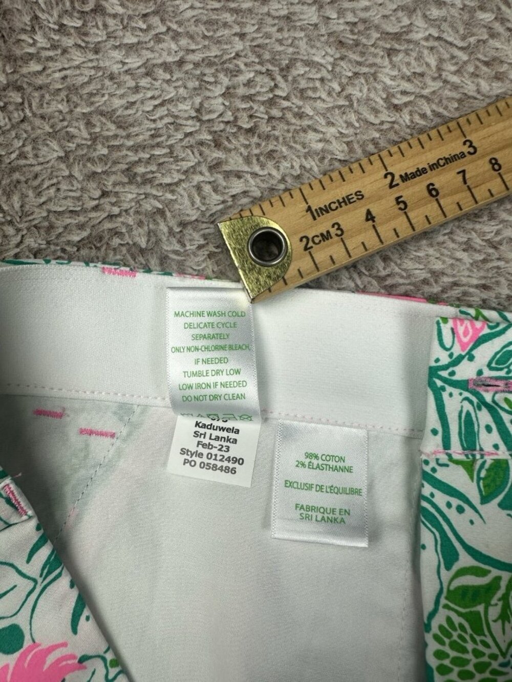 LillyPulitzer Gretchen 5” High-Rise Shorts Botanical Green Just Wing It Size 10 - Picture 15 of 16